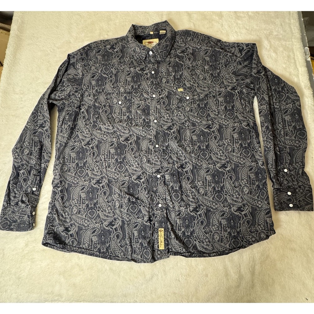 Larry Mahan Cowboy Collection Paisley Western Shirt Mens 4XL